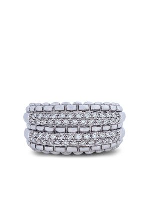 FOPE 18kt white gold pavé set diamond ring - Silver