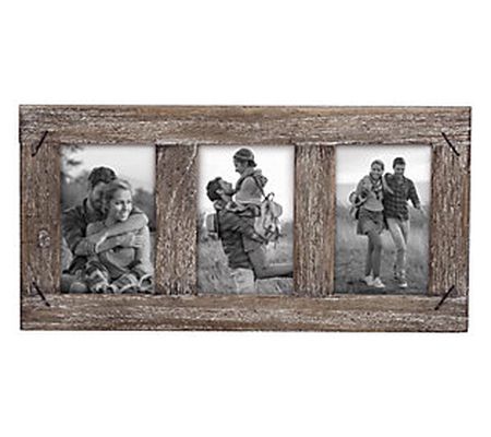 Foreside Home & Garden 4"x6" Triple Wood Frame w/ Nail Accents