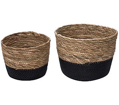 Foreside Home & Garden Aldis Natural Baskets La rge, Set Of 2