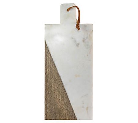 Foreside Home & Garden Diagonal Marble & Wood B oard