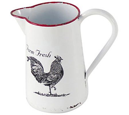 Foreside Home & Garden Enamel Rooster Pitcher