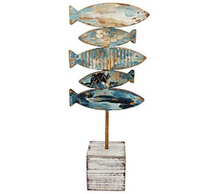 Foreside Home & Garden Fish Stack Table Art