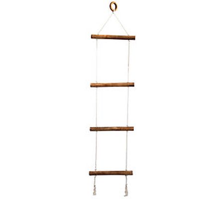 Foreside Home & Garden Macrame Hanging Blanket Ladder