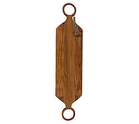 Foreside Home & Garden O-Handle Acacia Wood Ser ving Board