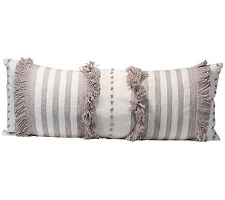 Foreside Home & Garden Striped 14x36" Cotton Lu mbar Pillow