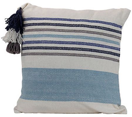 Foreside Home & Garden Striped Woven 18" x 18" Cotton Pillow