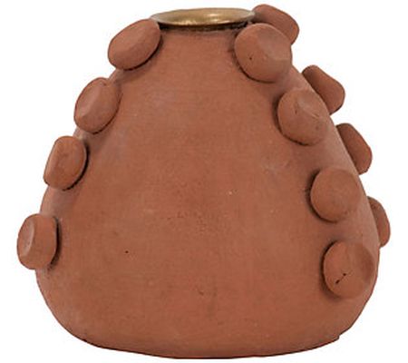 Foreside Home & Garden Terracotta Large Candle Holder