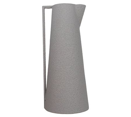 Foreside Home & Garden Textured Pitcher Vase Gr ay Metal