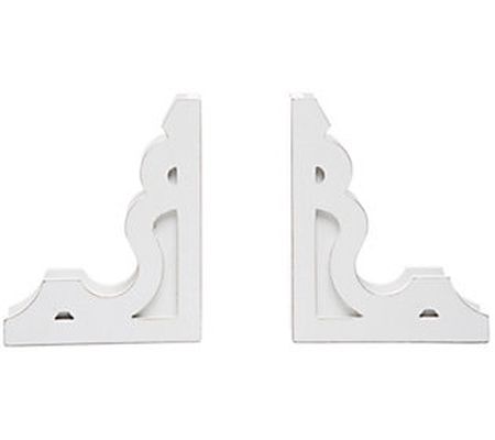 Foreside Home & Garden White Corbel Bookends, S et of 2