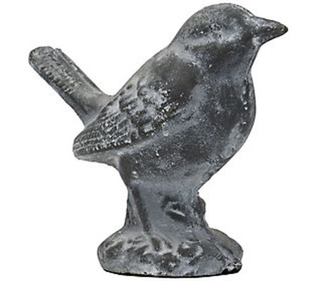 Foreside Home & Garden Whitewashed Metal Bird F igurine