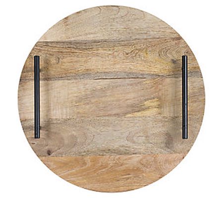 Foreside Home & Garden Wood & Metal Tray