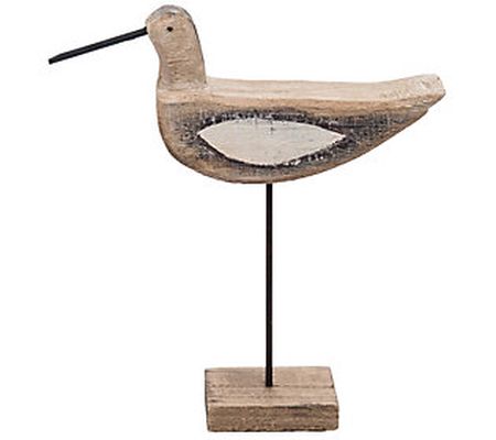 Foreside Home & Garden Wooden Tabletop Bird On Stand