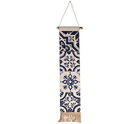 Foreside Multicolor Cotton Tile Pattern Hanging Wall Decor