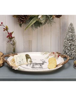 Forest Frost 20" Holiday Platter