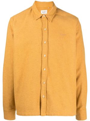 Foret logo-embroidered cotton shirt - Yellow