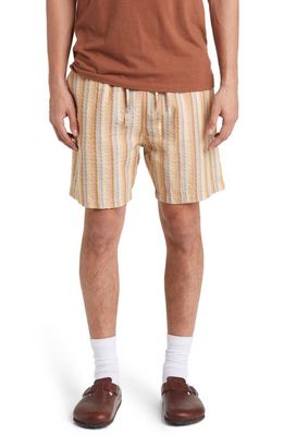 FORET Otter Organic Cotton Seersucker Shorts in Rubber Stripe 