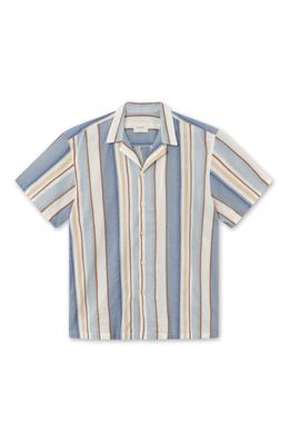 FORET Peer Organic Cotton Camp Shirt in Stripe