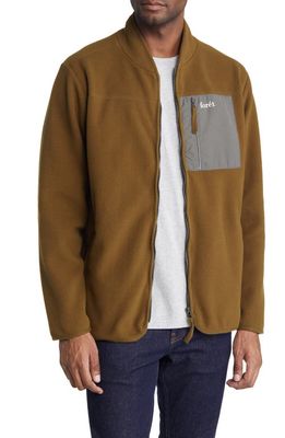 FORET Silence Zip-Up Fleece Jacket in Army