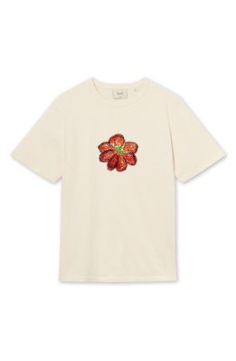 FORET Sketch Floral Organic Cotton Graphic T-Shirt in Cloud 