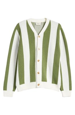FORET Sprout Stripe Cardigan Sweater in Willow