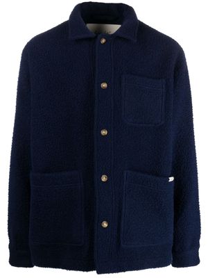 Foret Stay fleece-texture shirt jacket - Blue