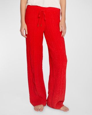 Forever Festive Cable-Knit Straight-Leg Pants