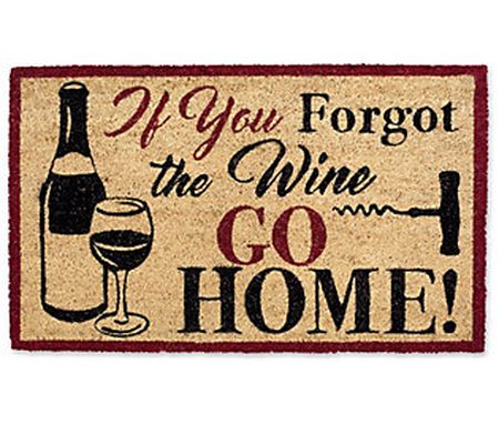 Forgot The Wine Natural Coir Doormat with  Nons lip Back