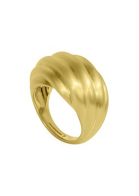 Forme Brushed 22K Yellow Gold Statement Ring