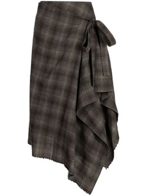 Forme D'expression checked blanket skirt - Brown