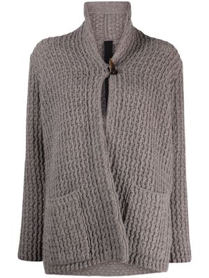 Forme D'expression chunky-knit virgin wool cardigan - Grey