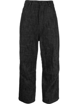 Forme D'expression high-waisted cotton-blend trousers - Grey
