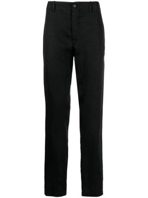 Forme D'expression mid-rise linen straight-leg trousers - Black