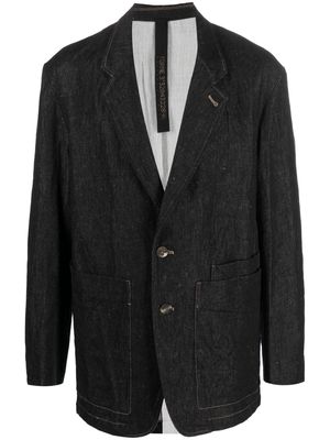 Forme D'expression patch-pockets denim blazer - Black