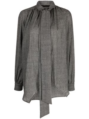 Forme D'expression plaid pussy-bow blouse - Grey