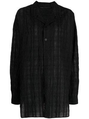 Forme D'expression semi-sheer long-sleeve shirt - Black