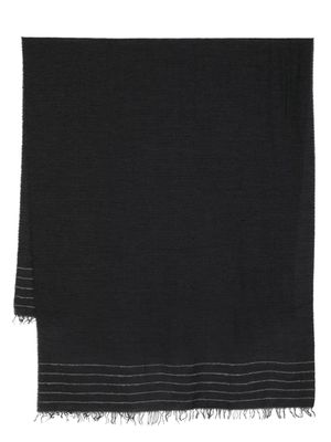 Forme D'expression striped frayed scarf - Grey