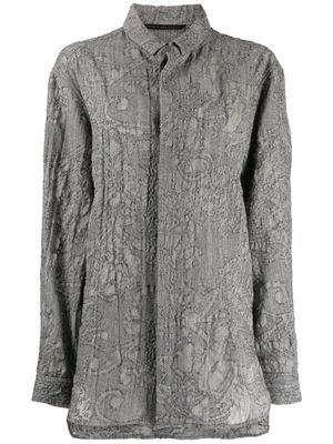 Forme D'expression textured patterned jacquard shirt - Grey