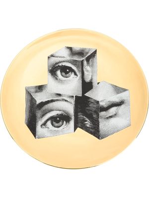 Fornasetti Block Face print plate - Gold