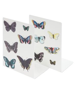 Fornasetti butterfly print bookends - White