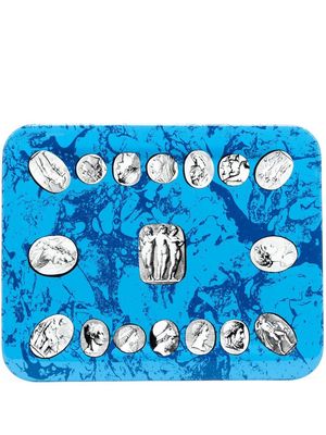 Fornasetti Cammei printed tray - Blue