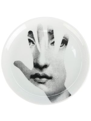 Fornasetti hand face print coaster - White