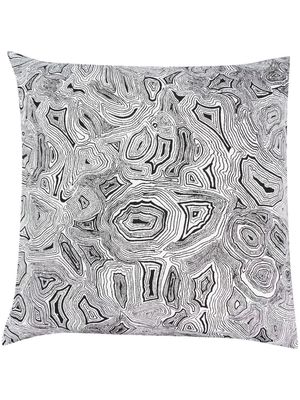 Fornasetti linear-print cushion - White