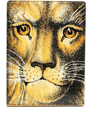 Fornasetti lion-head print bookends - Yellow
