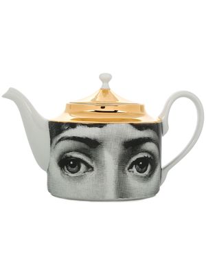 Fornasetti printed face teapot - White