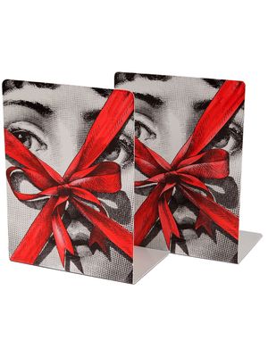 Fornasetti printed metal bookends - Red