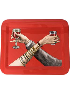 Fornasetti Saluti tray - Red