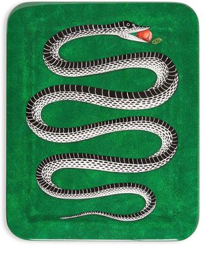 Fornasetti Serpente wool tray - Green