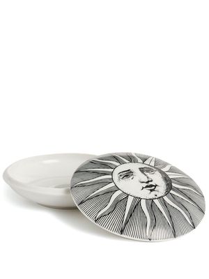 Fornasetti Sole hand-decorated porcelain dish - White