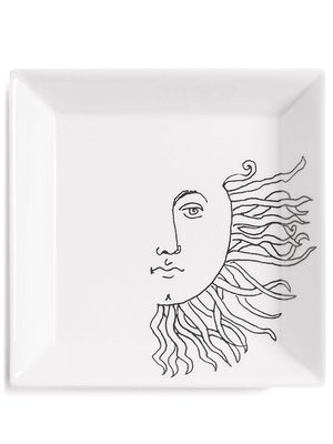 Fornasetti Solitario square-shape plate - White