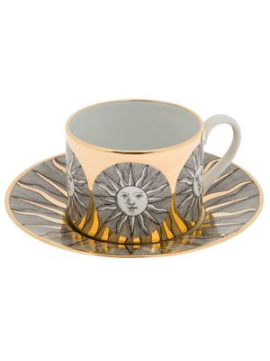 Fornasetti sun print cup and saucer - Grey